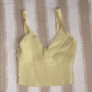 Butter Yellow Ribbed Women's Top